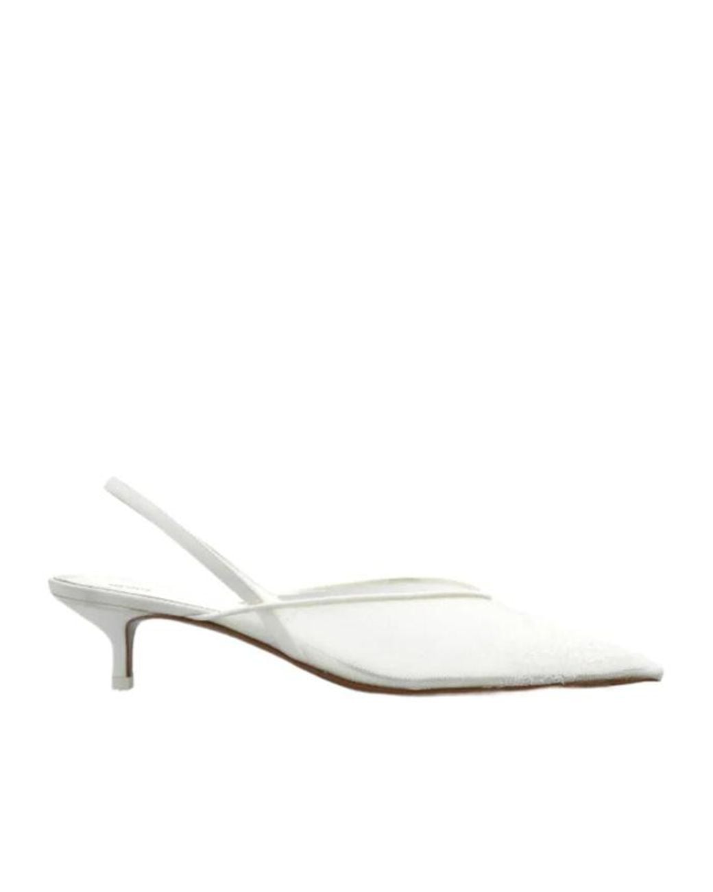 Neous White 40Mm Irena Lace-Detail Slingback Pumps