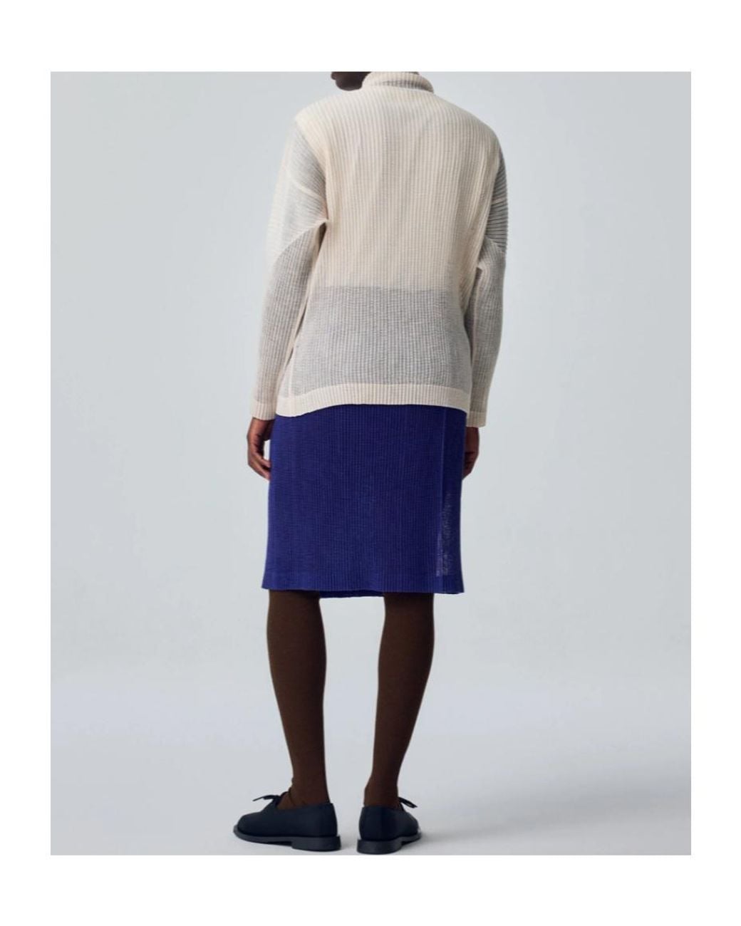 Homme Plissé Issey Miyake White Pleated Blouse for men