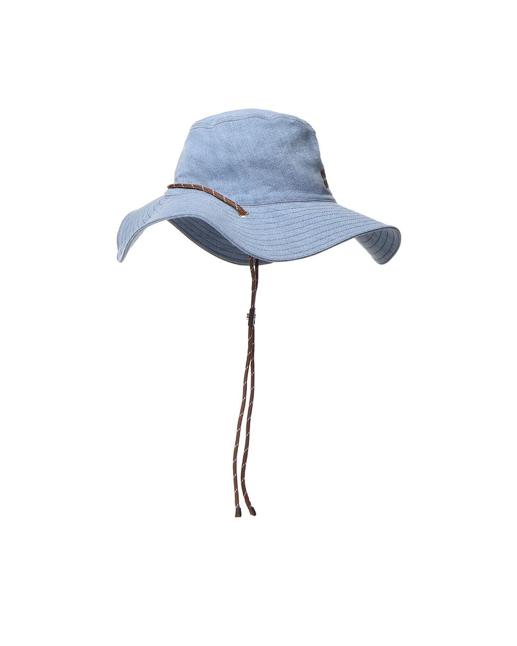Miu Miu Blue Logo-Embroidered Wide-Brim Sun Hat