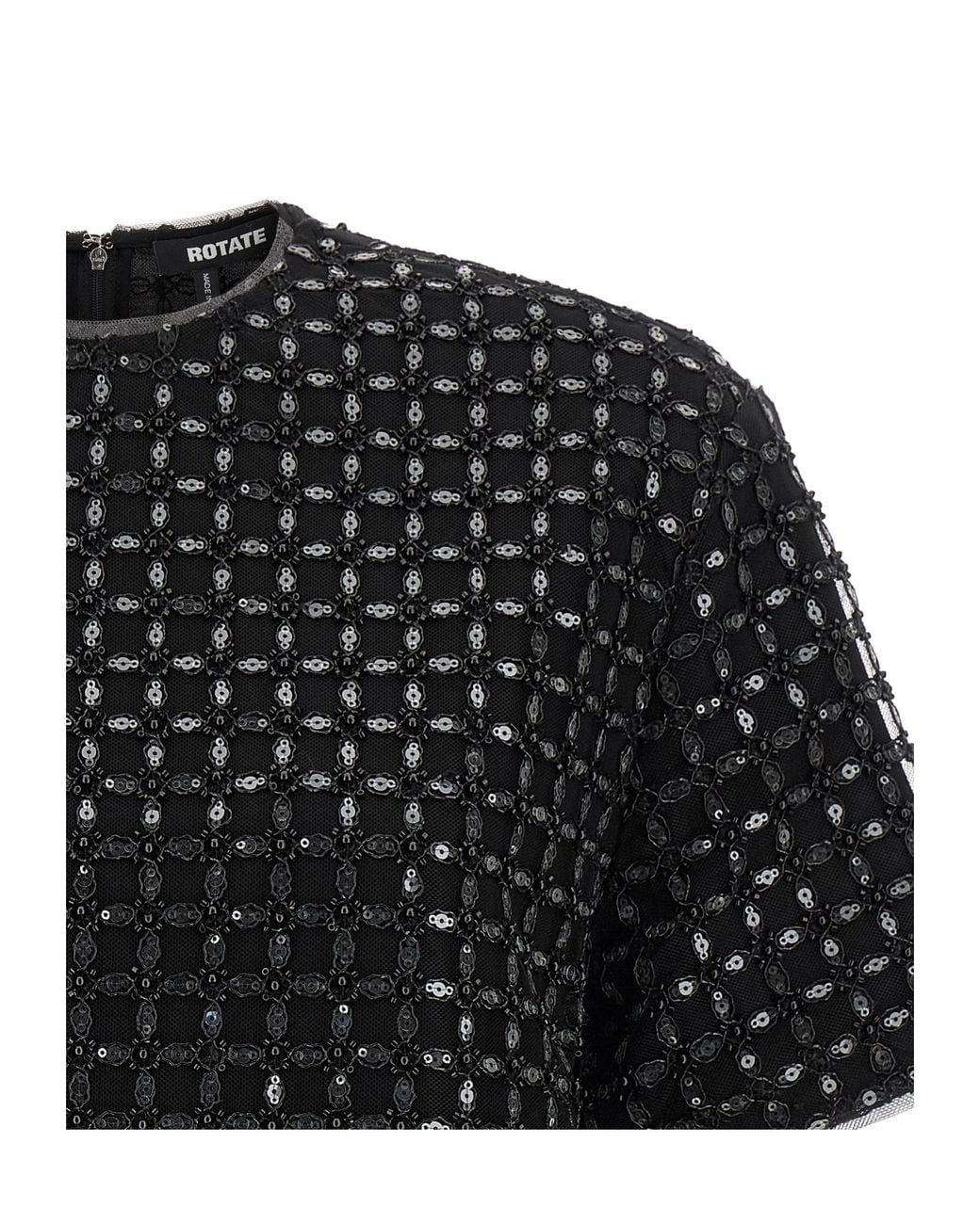 ROTATE BIRGER CHRISTENSEN Black Beaded Oversized Top