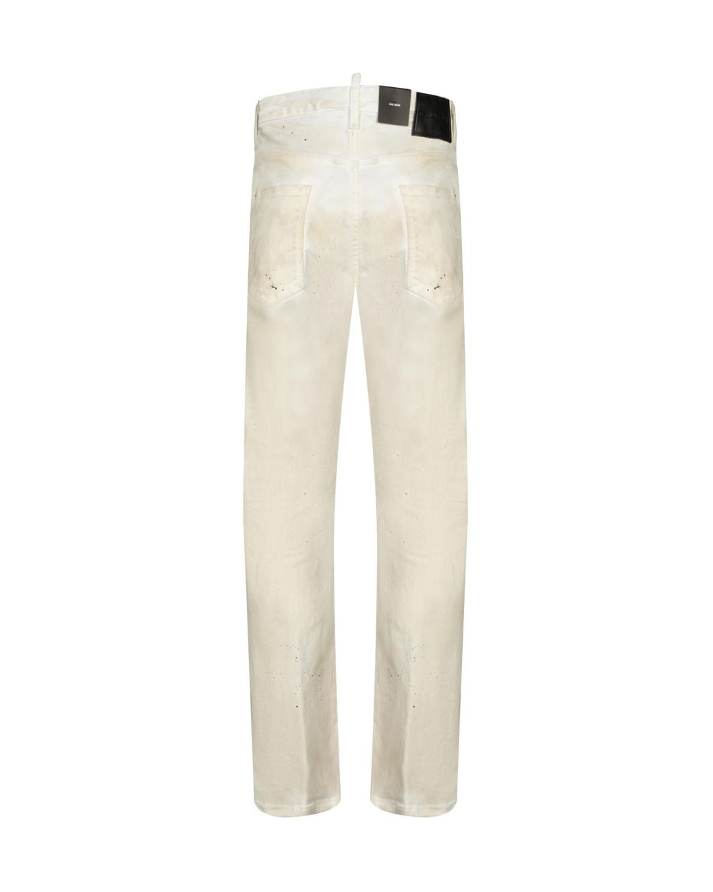DSquared² White Paint Splatter Detailed Wide Leg Jeans for men