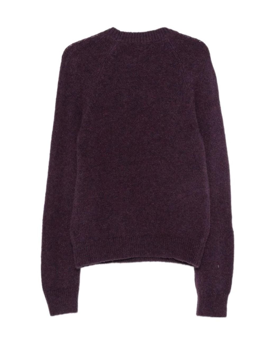 Dries Van Noten Purple Long Sleeve Crewneck Jumper for men