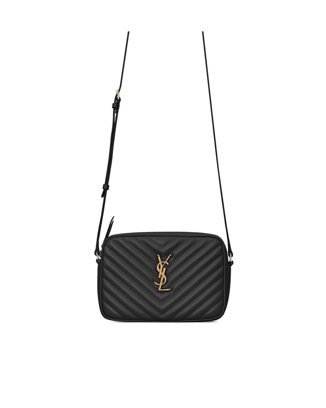Saint Laurent Black Lou Zip-Up Quilted Crossbody Bag