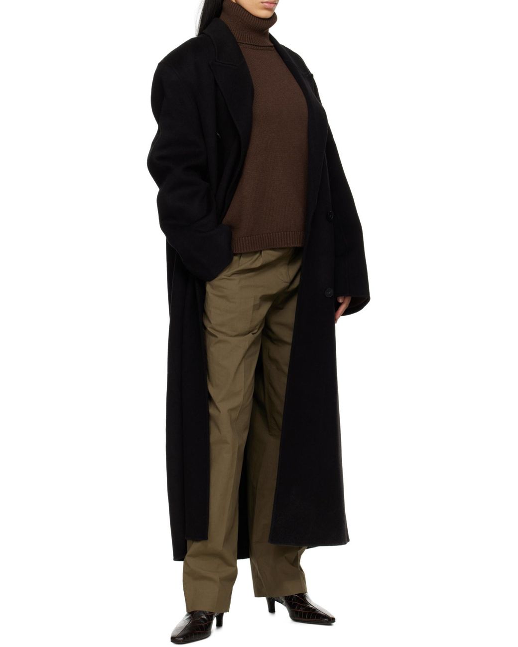 Frankie Shop Blue Gaia Double Breasted Long Sleeved Coat