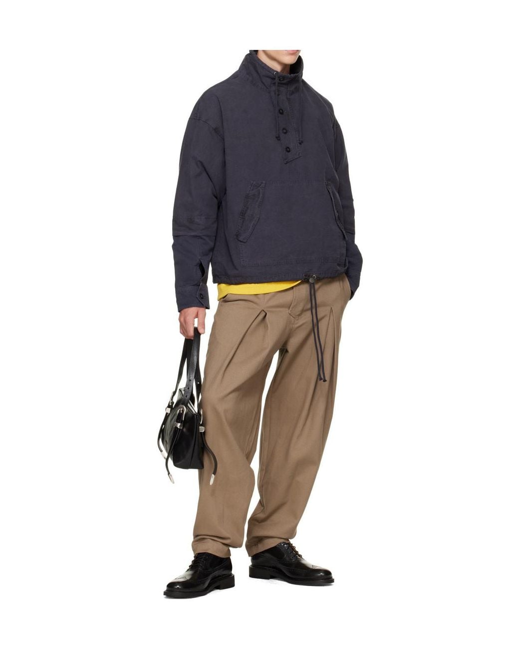 Entire studios Natural Pleated Zip-Detail Casual Trousers for men