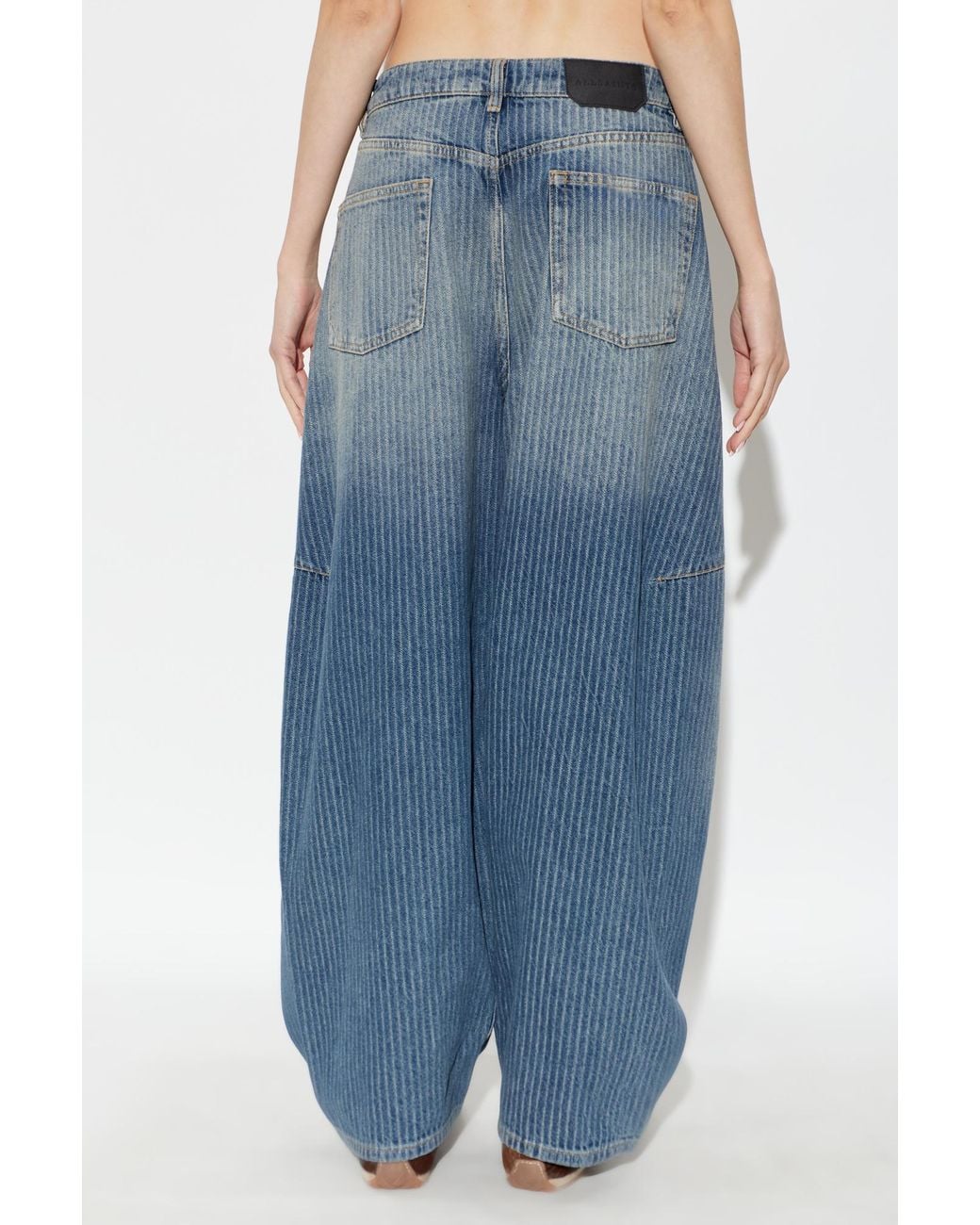 AllSaints Blue Carter Wide-Leg Jeans