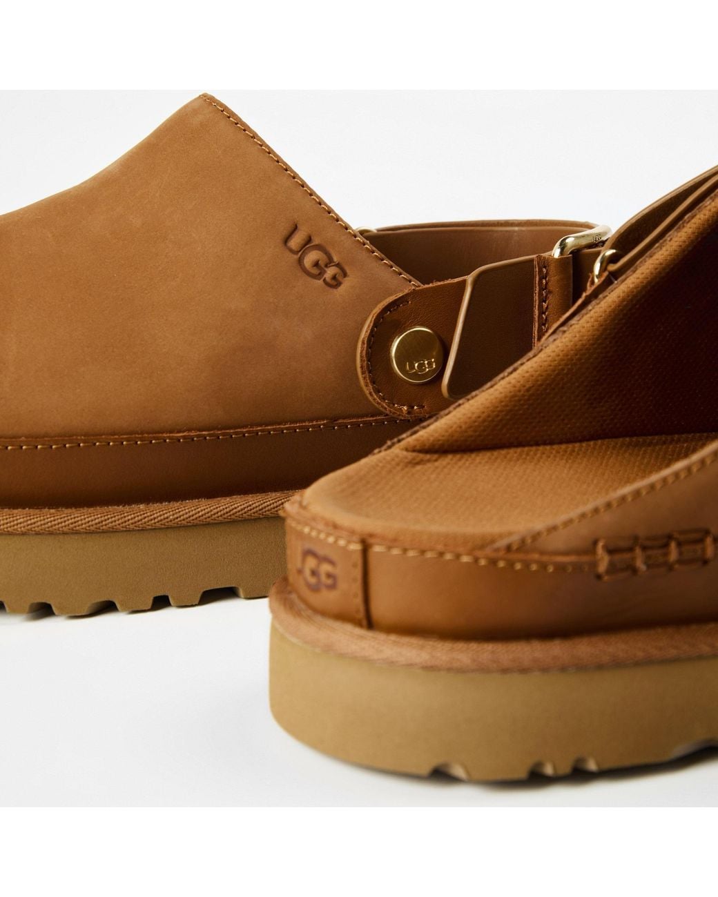 Ugg Brown Logo Details Mules