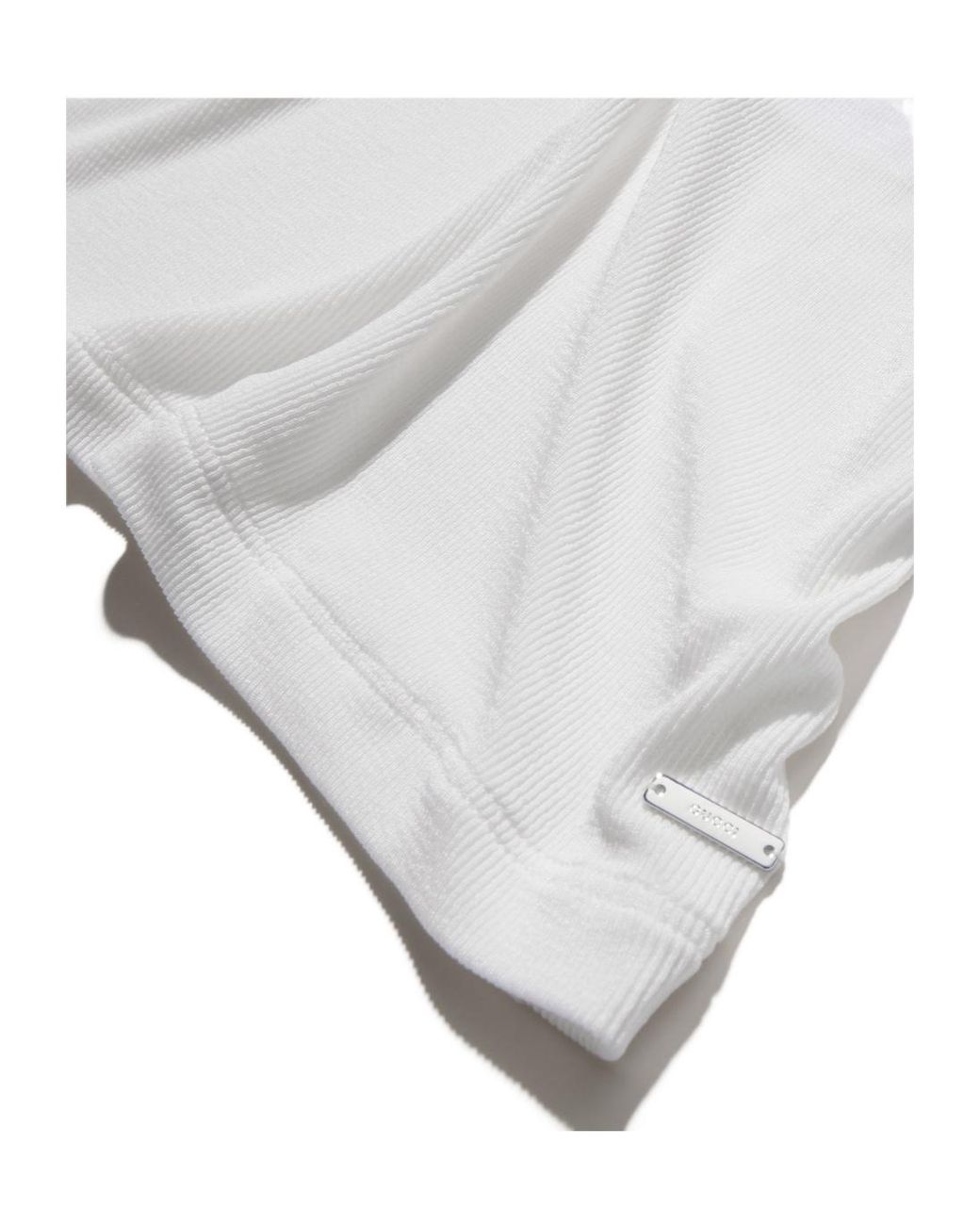 Gucci White Stretch Rib Jersey Tank Top With Tag