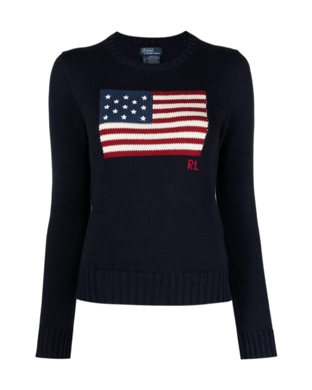 Polo Ralph Lauren Black Flag Intarsia Crewneck Jumper