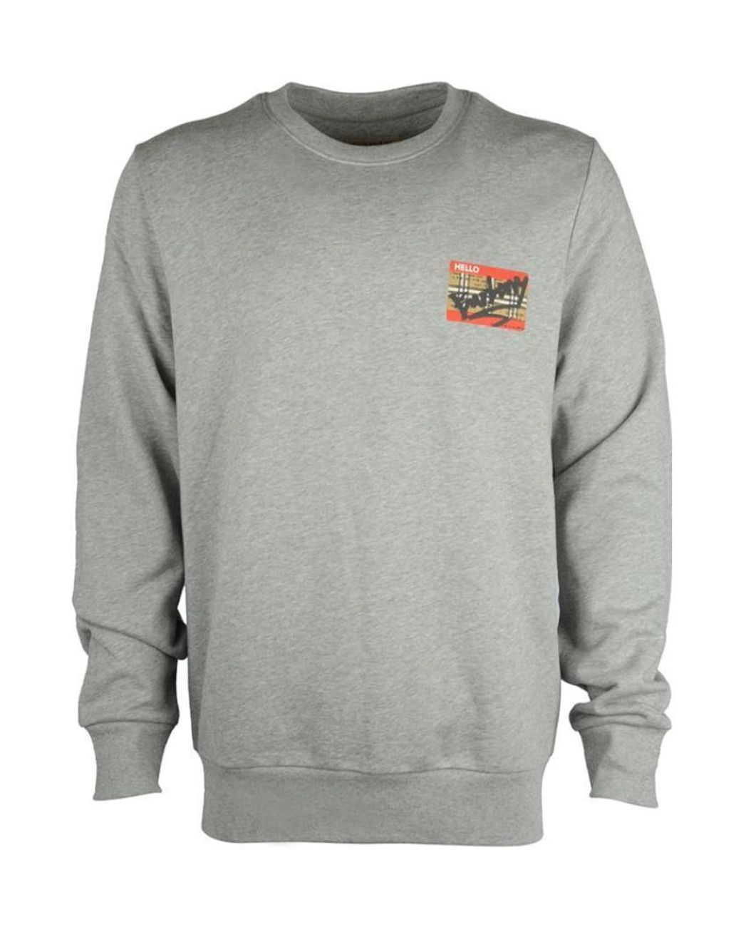 Burberry Gray Long-Sleeved Logo Sweater for men