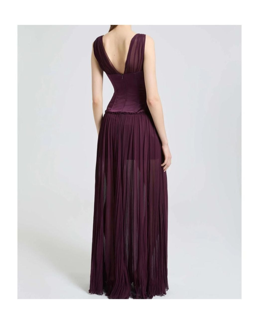 Ermanno Scervino Purple Pleated Maxi Dress