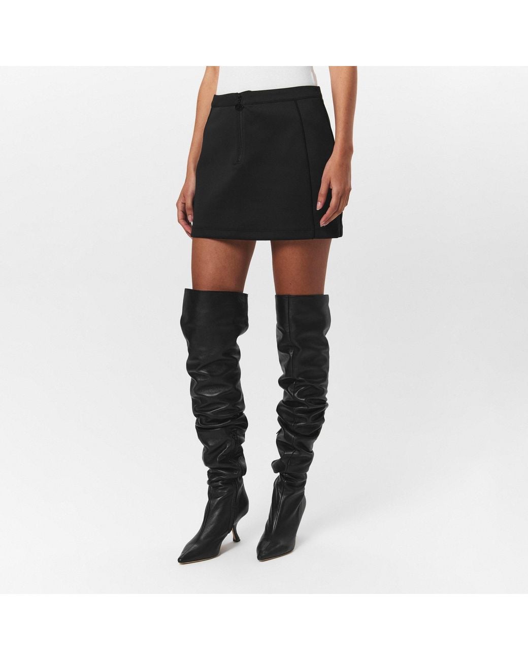 DIESEL Black Solid Mini Skirt
