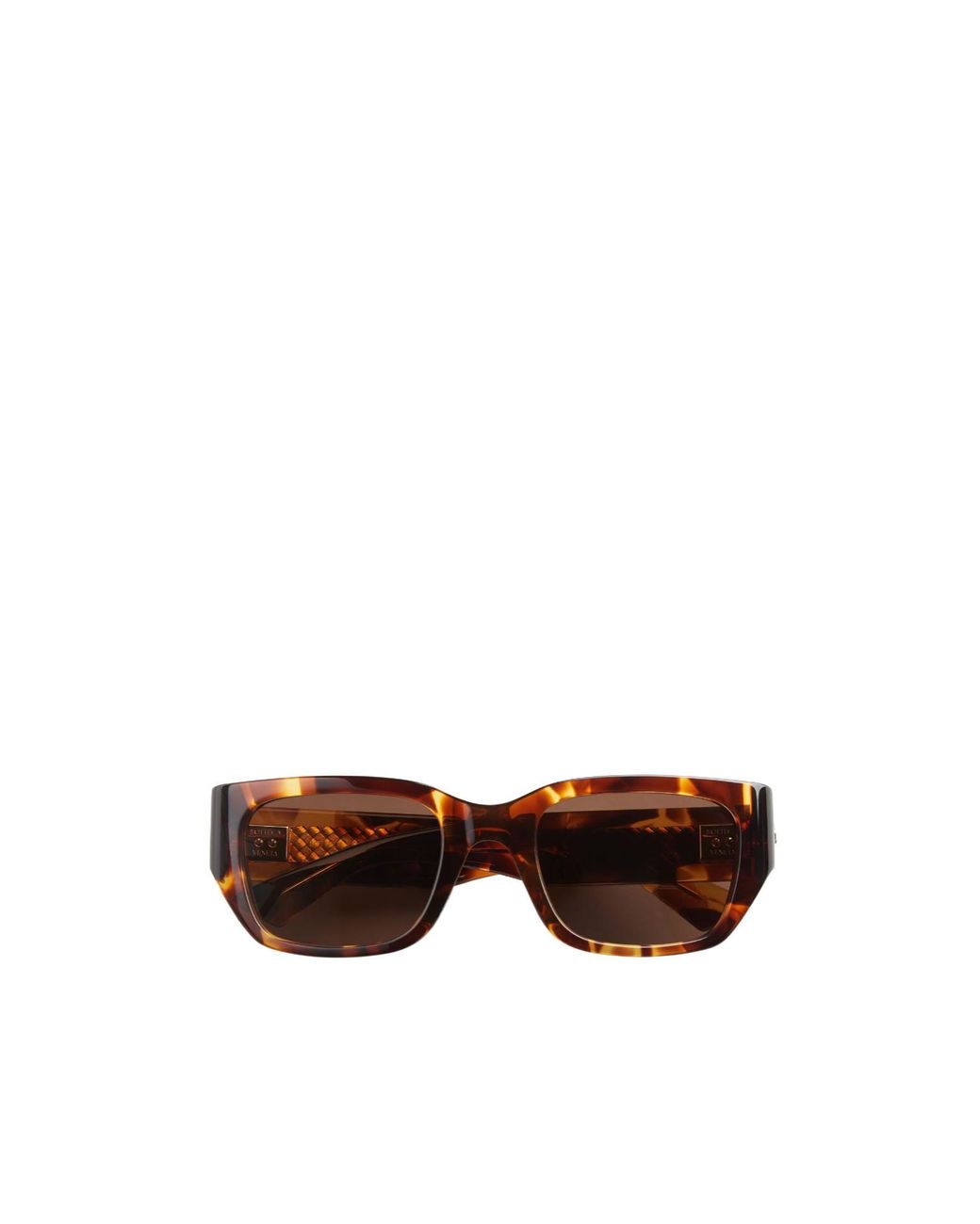 Bottega Veneta Brown Eyewear Intrecciato Square Sunglasses for men