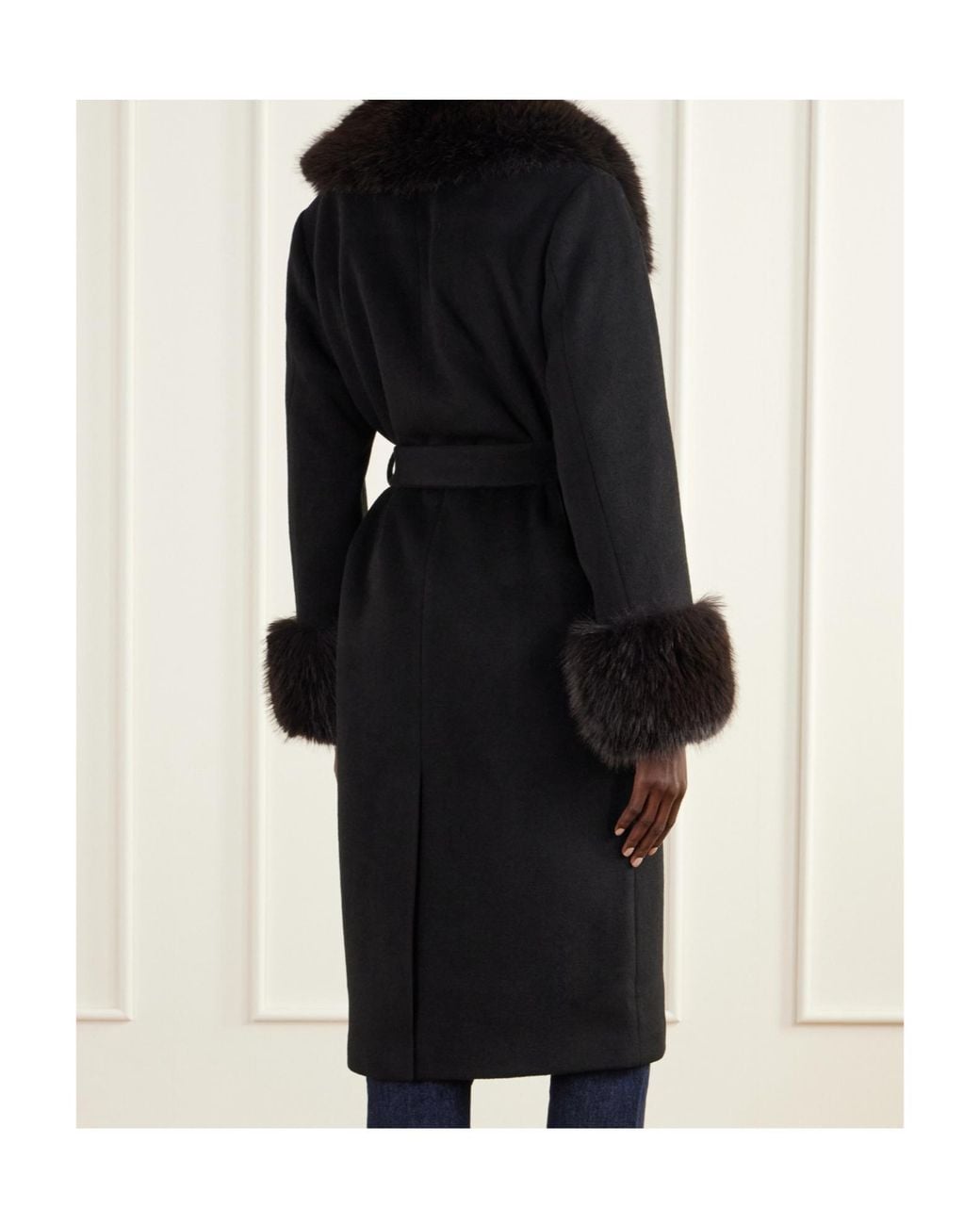 Jonathan Simkhai Black Kinsley Long-Sleeve Belted Coat
