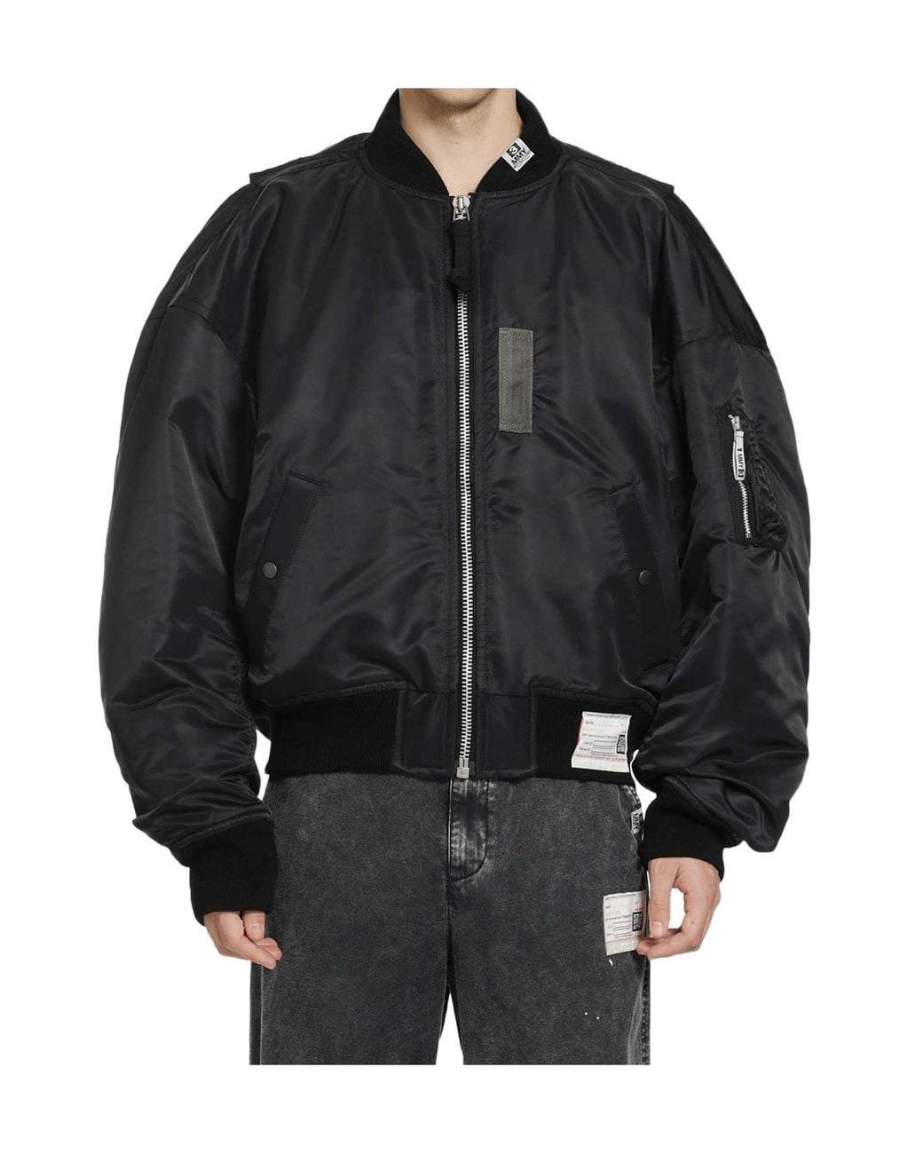 Maison Mihara Yasuhiro Black Vest Combined Flight Jacket for men