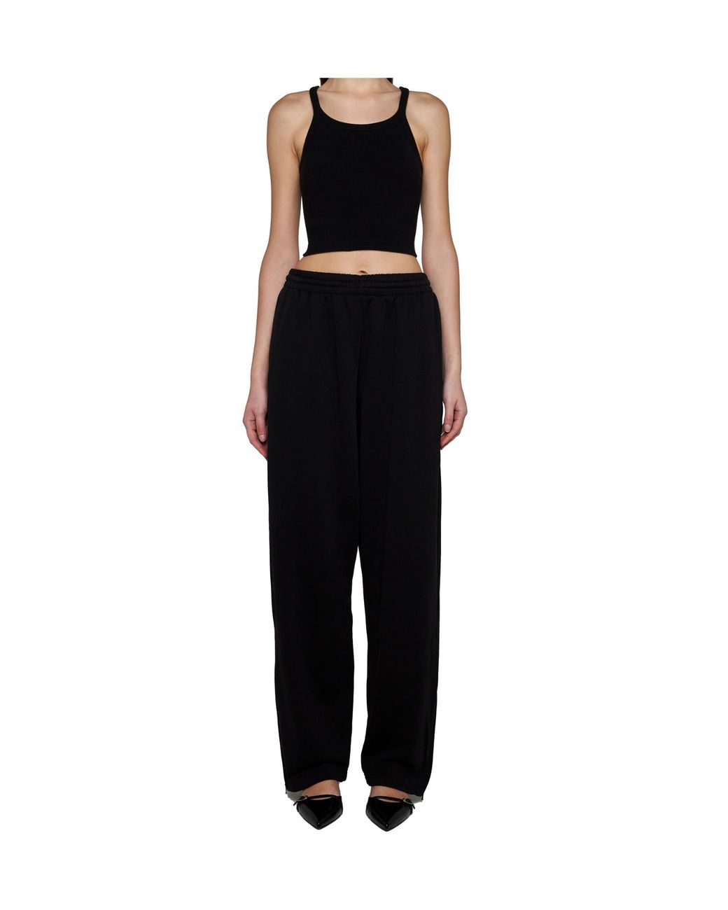 Wardrobe NYC Black Scoop-Neck Cropped Top