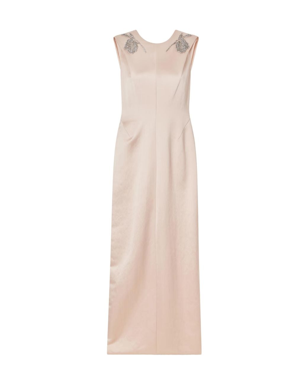 Erdem Natural Embroidered Satin Gown