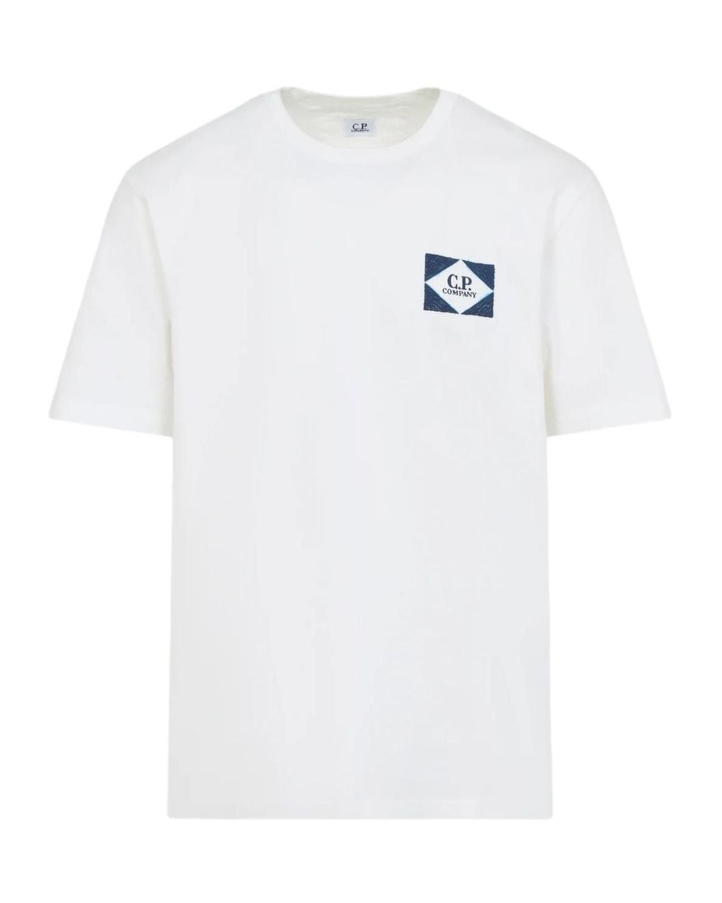 C P Company White Graphic Back-Print T-Shirt for men