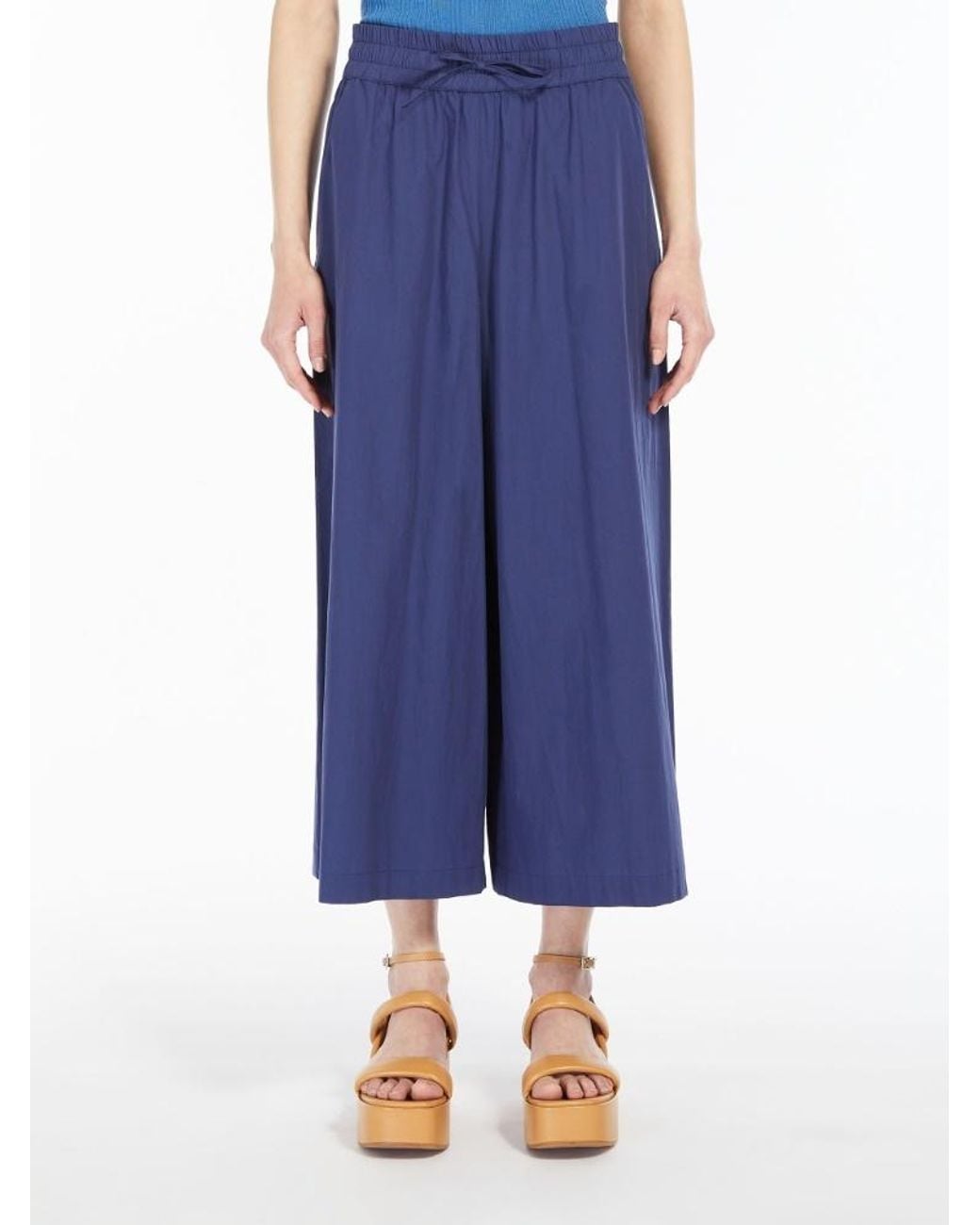 Weekend by Maxmara Blue Wide-Legged Casual Pants