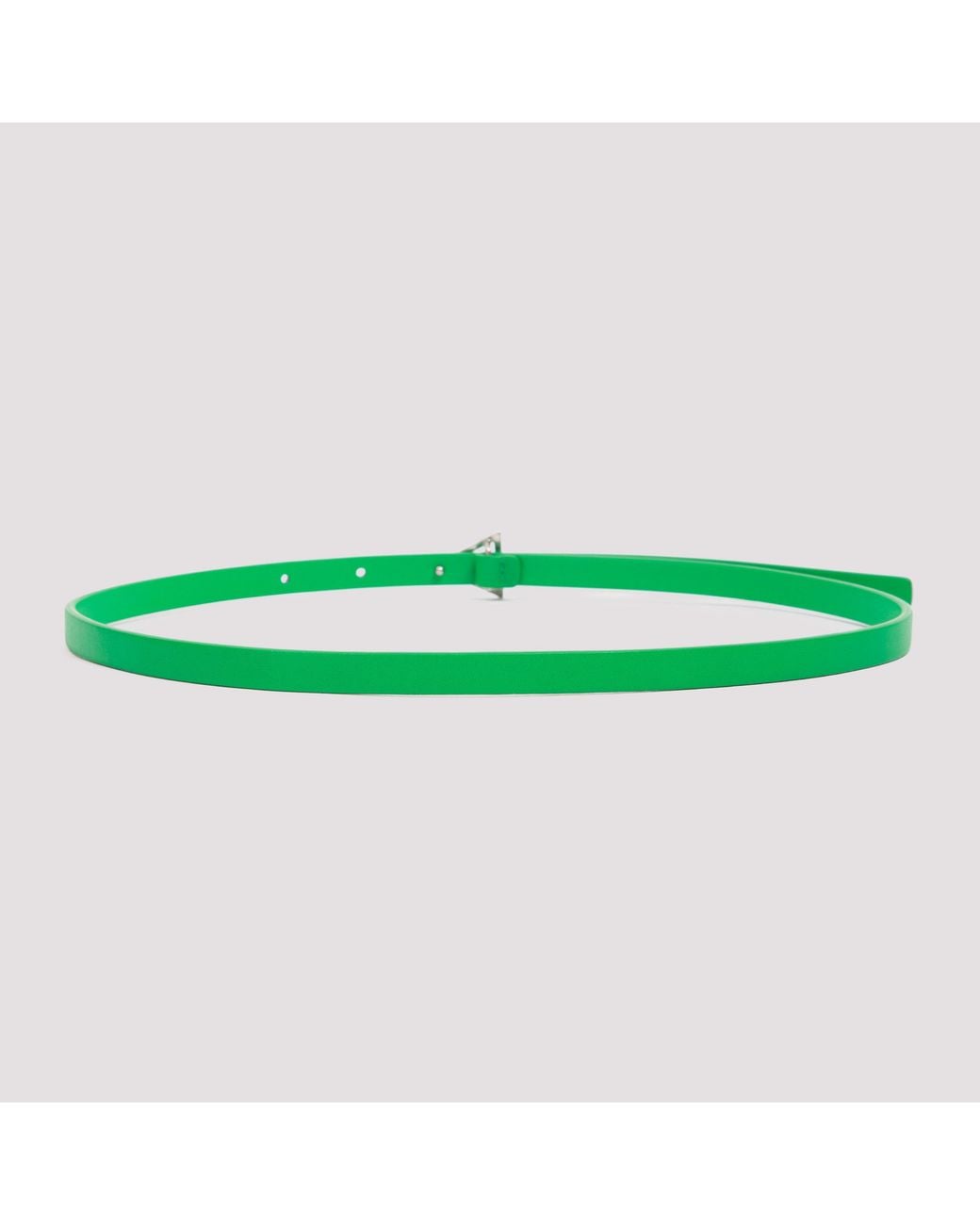 Bottega Veneta Green Triangle-Buckle Thin Belt