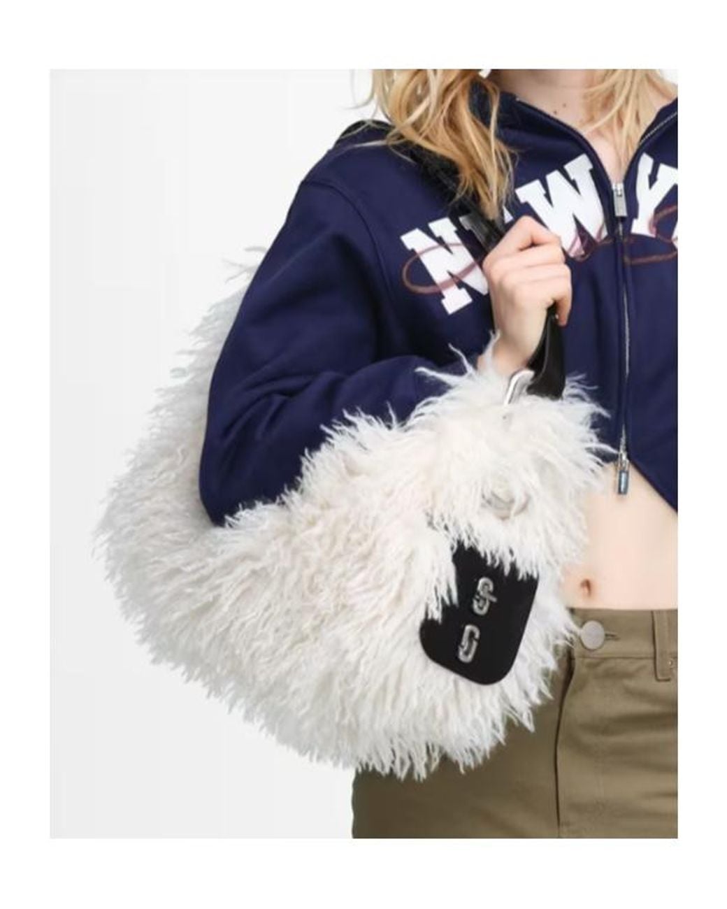 Marc Jacobs Gray The Juliette Fur Hobo Shoulder Bag