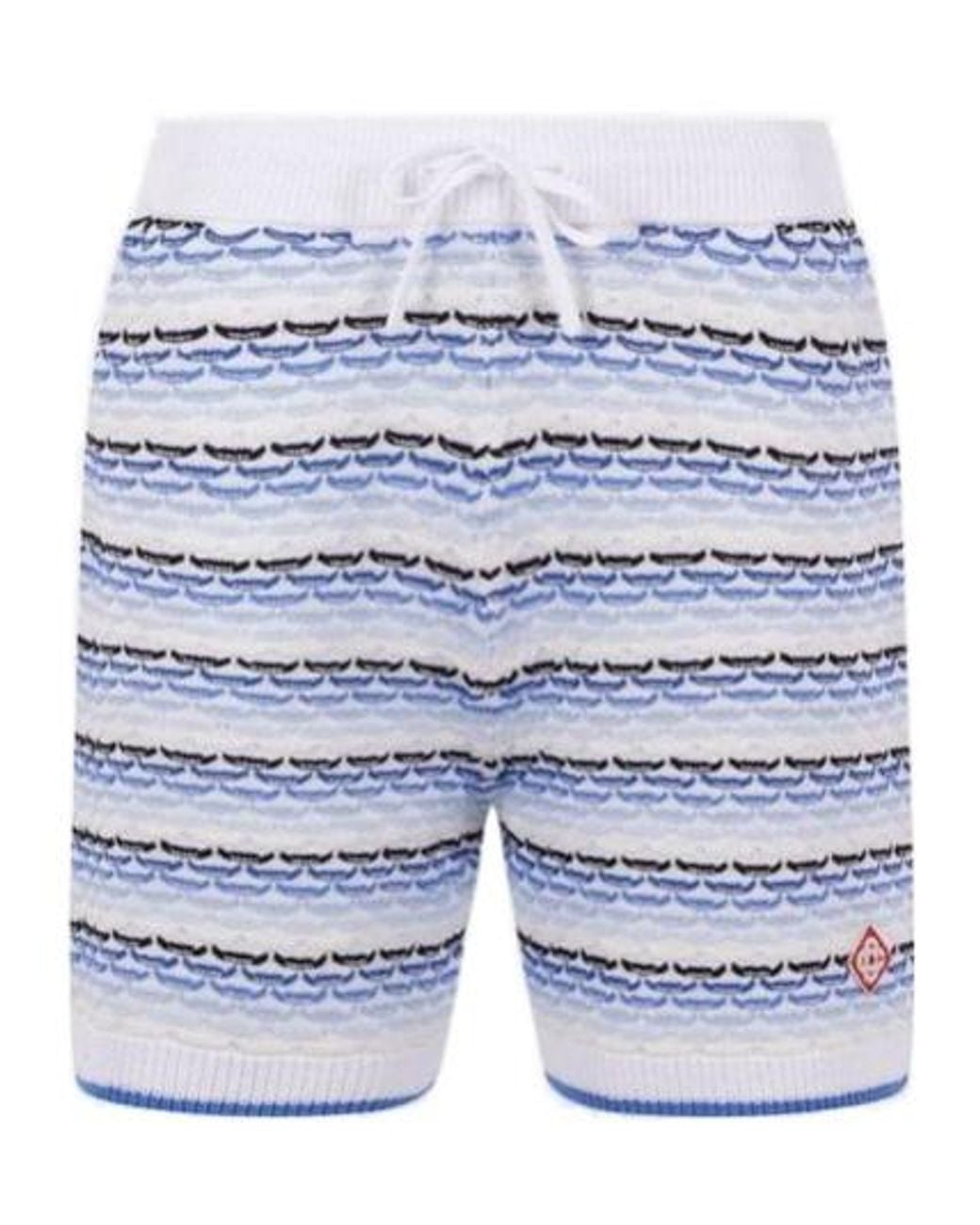 Casablanca Blue Logo Patch Drawstring Shorts for men