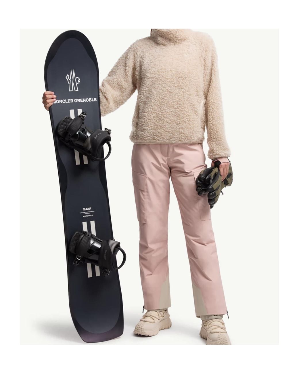 Moncler Natural Grenoble Teddy Turtleneck Sweatshirt