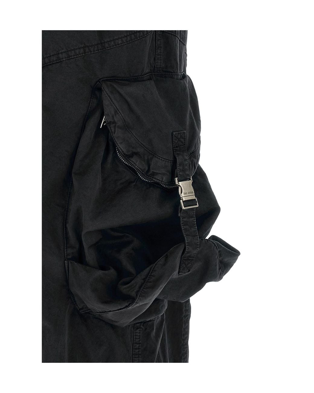 The Attico Black The Oversized Parachute Cargo Pants