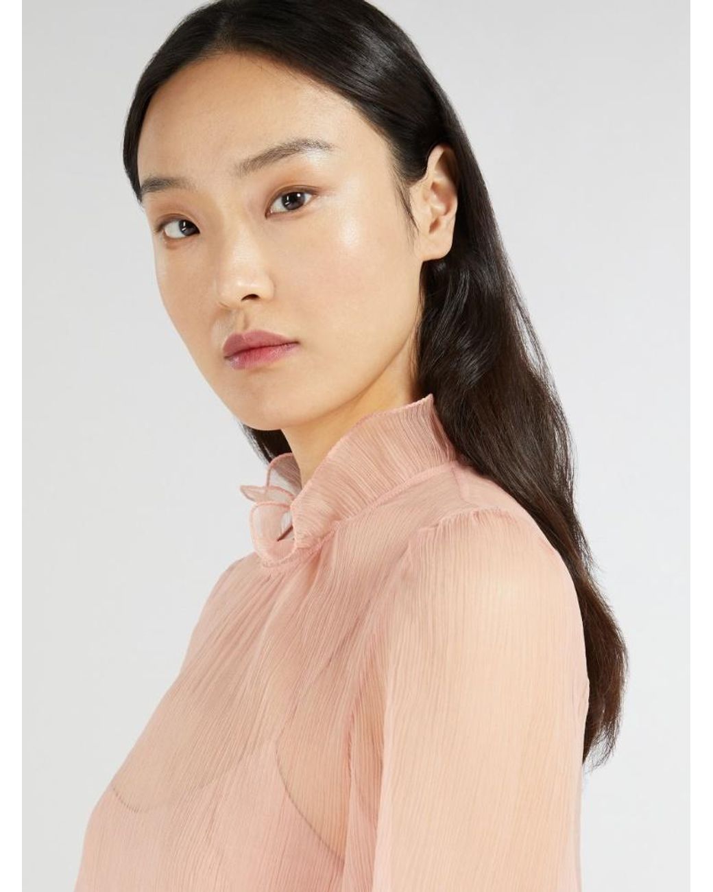 Max Mara Pink Maniero Chiffon Top