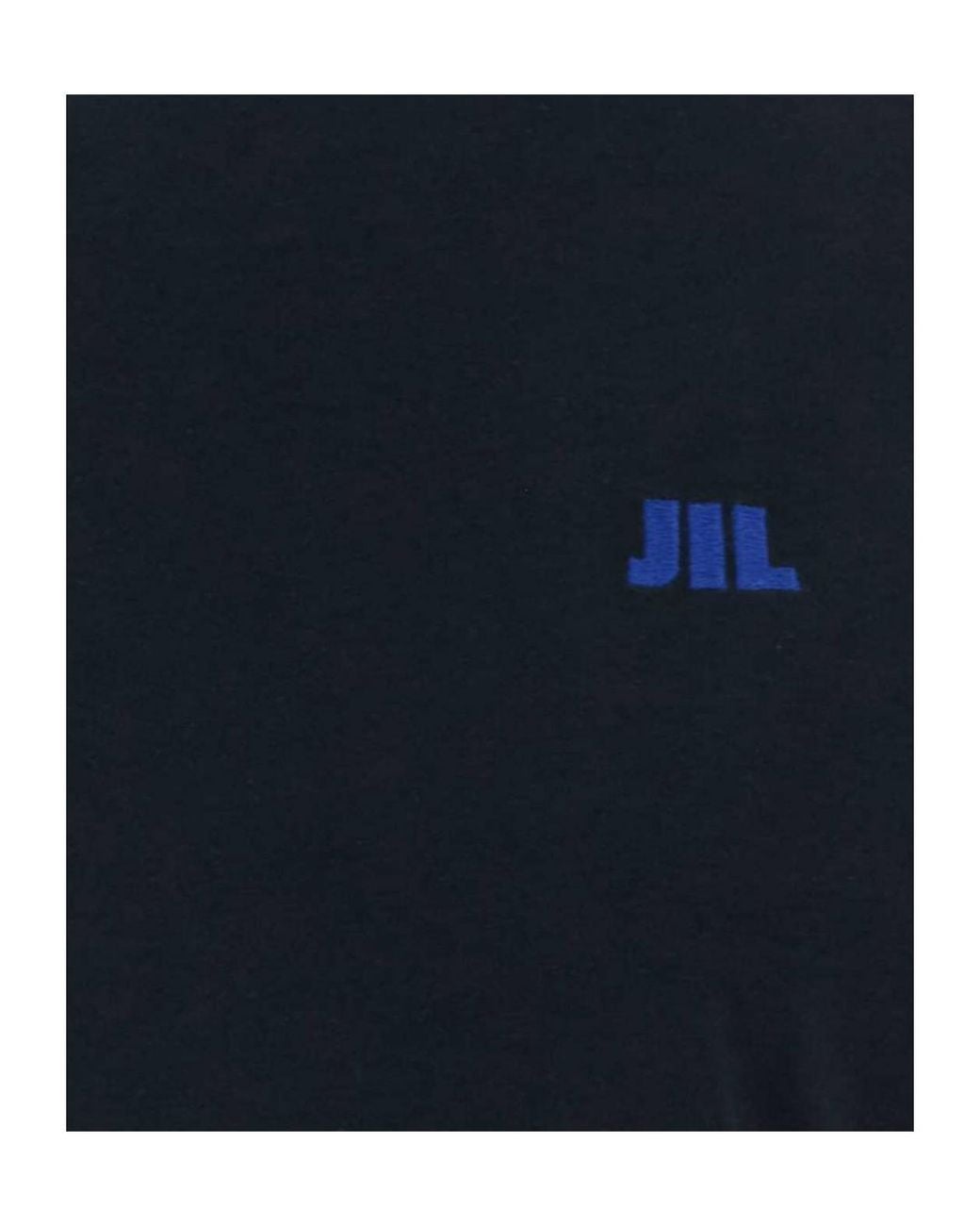 Jil Sander Blue Logo Embroidered Long Sleeve T-Shirt