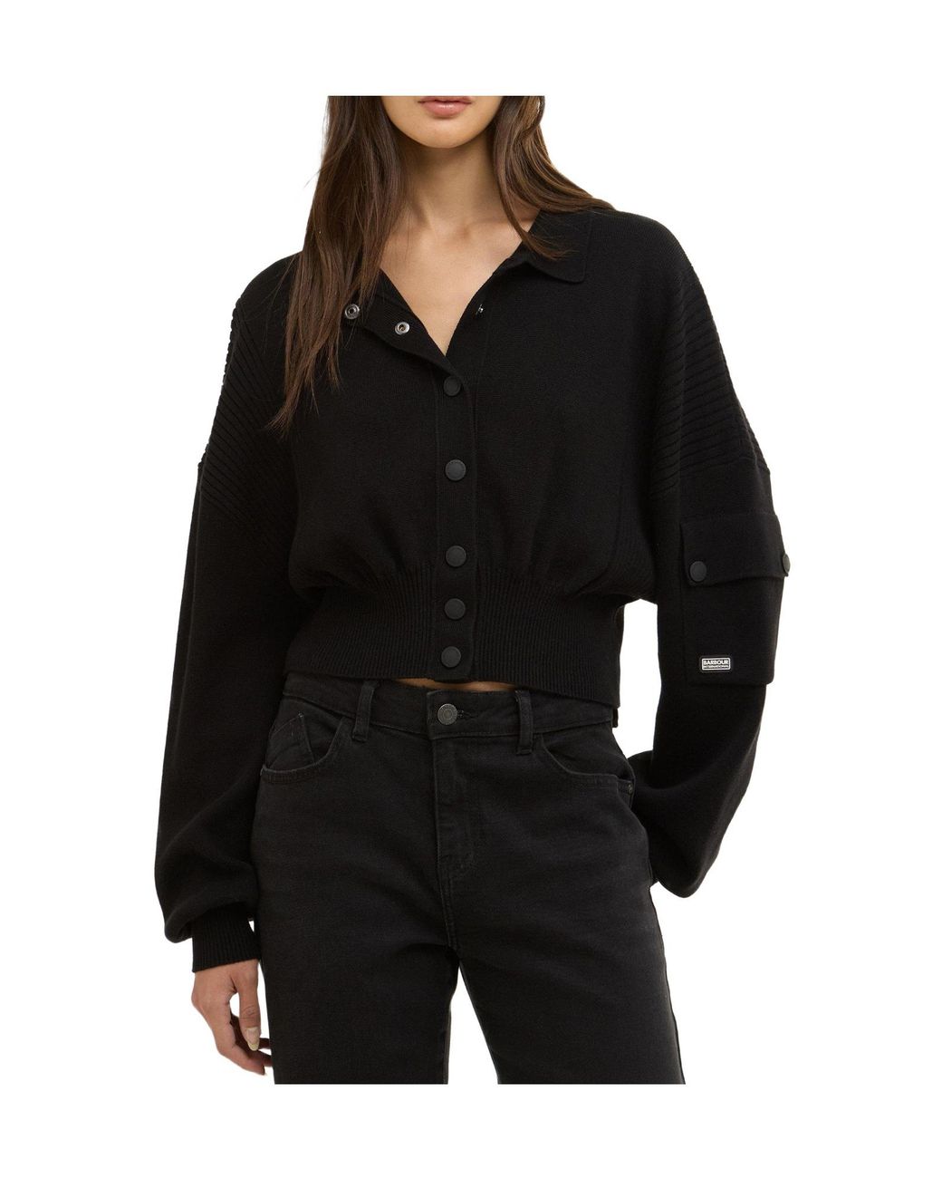 Barbour Black Gigi Knitted Bomber