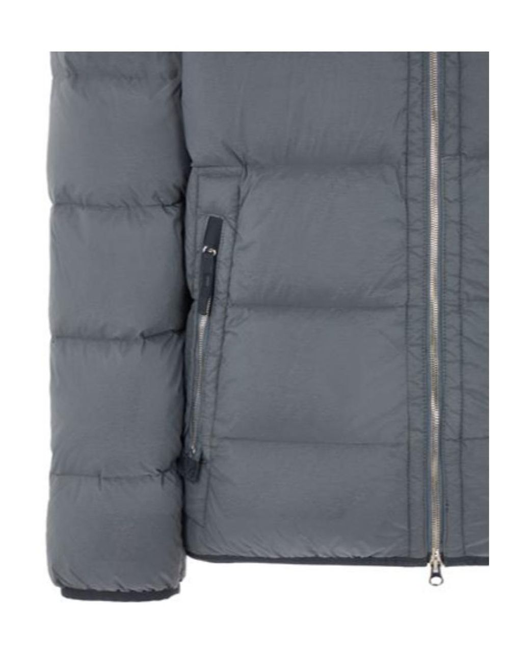 Stone Island Gray Compass-Patch Padded Down Jacket for men