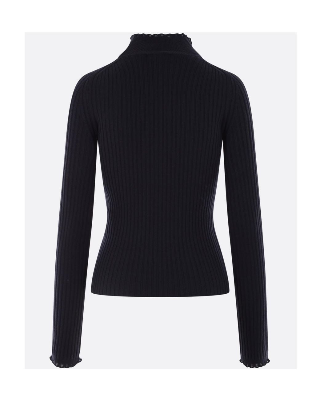 Chloé Blue Chloé High-Neck Knitted Jumper