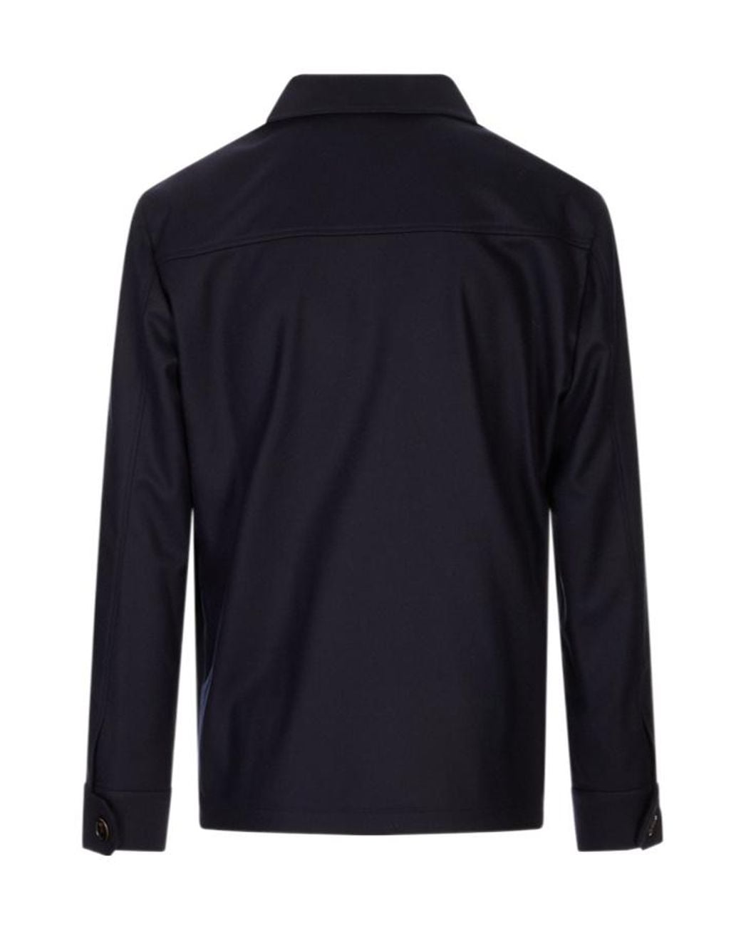 Corneliani Blue Button-Up Multi-Pocket Jacket for men