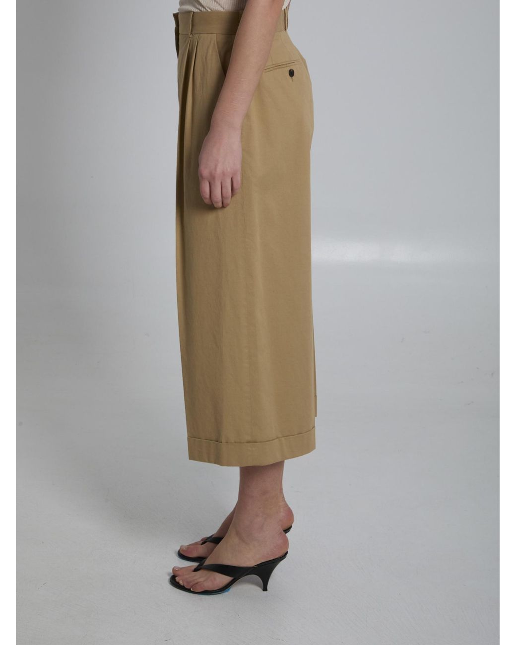 The Row Natural Pleated Culottes Trousers