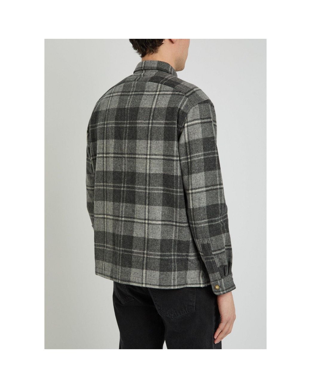 Polo Ralph Lauren Gray Plaid Wool Shirt for men