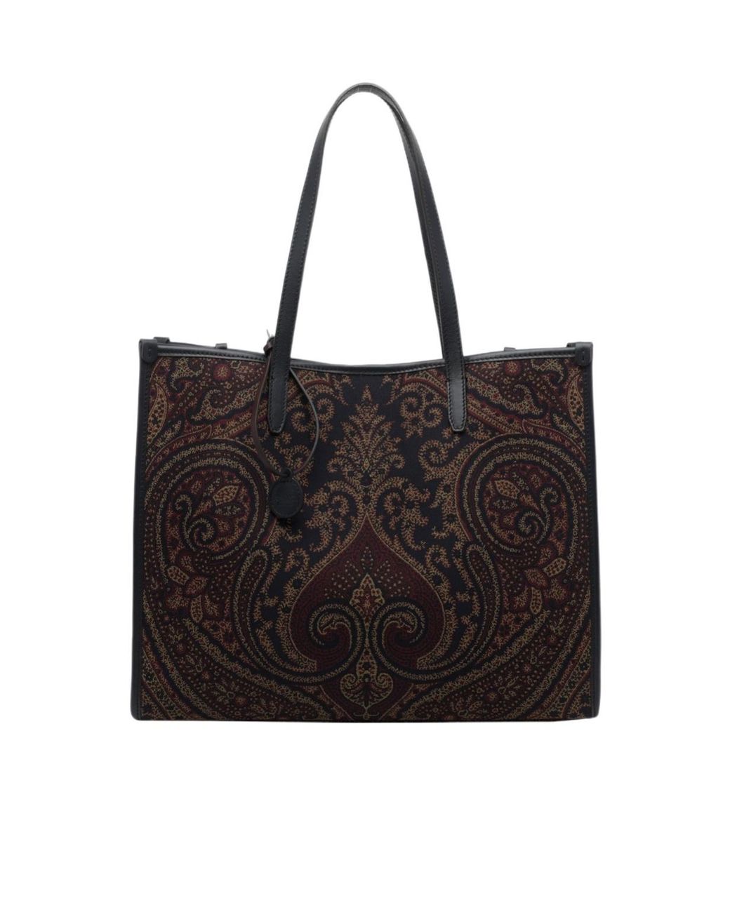 Etro Black Paisley Pattern Tote Bag