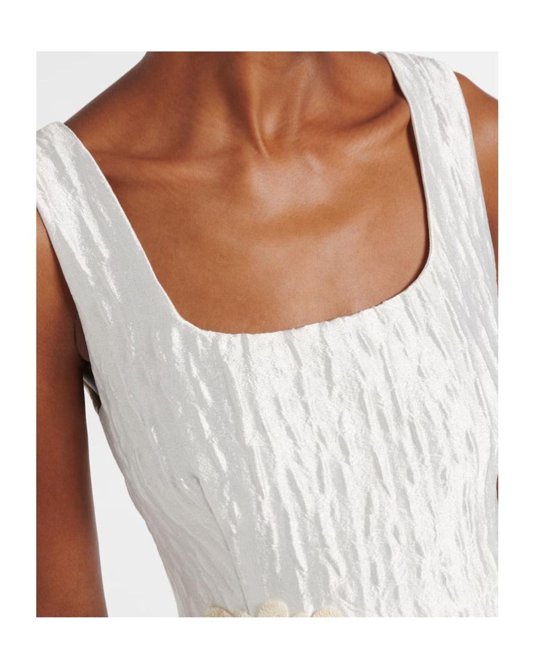 Jonathan Simkhai White Lilibeth Embellished Jacquard Cocktail Dress