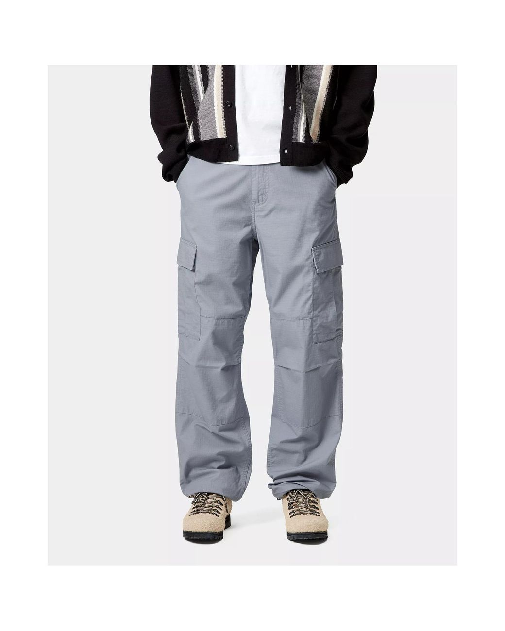 Carhartt Gray Regular Fit Cargo Pants for men