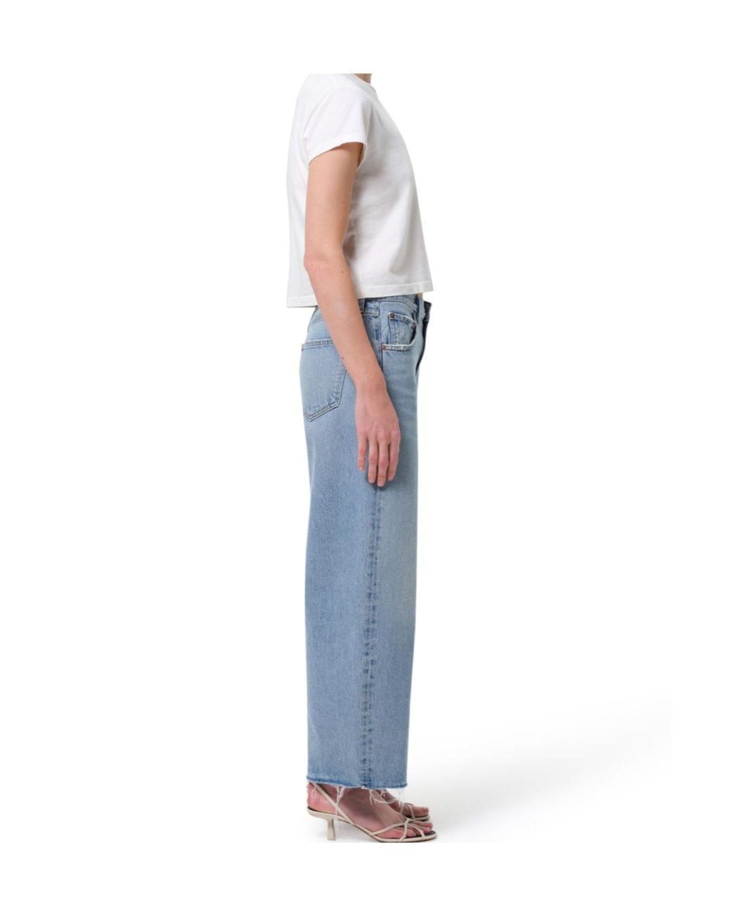 Agolde Blue Low Curve Fray Jeans