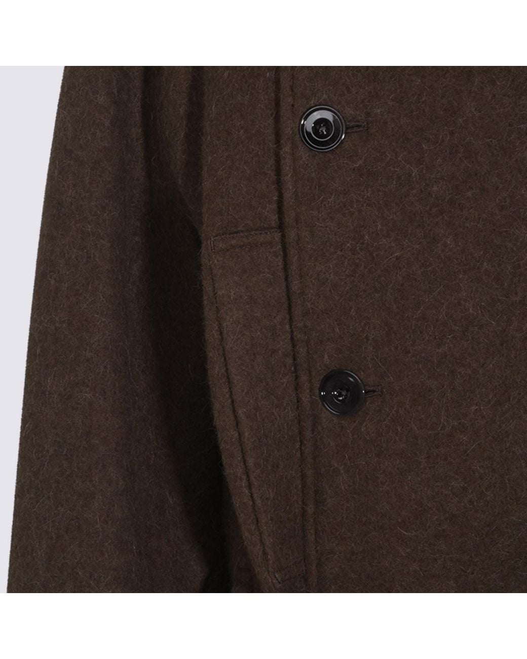 Lemaire Brown Short Wrap Coat