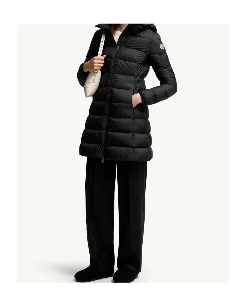 Moncler Black Gie Hooded Long Down Jacket
