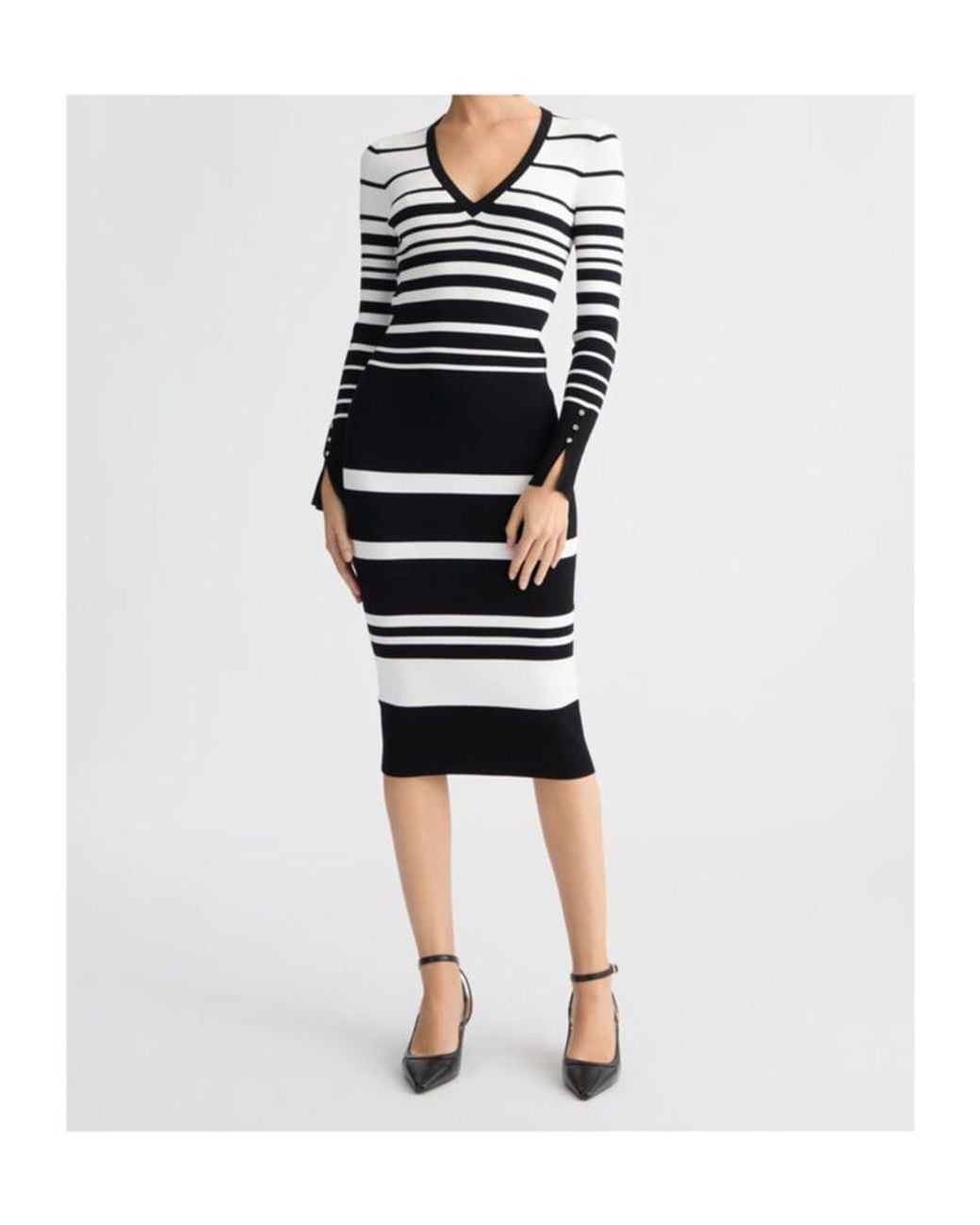 Liu Jo White Striped Knit Dress