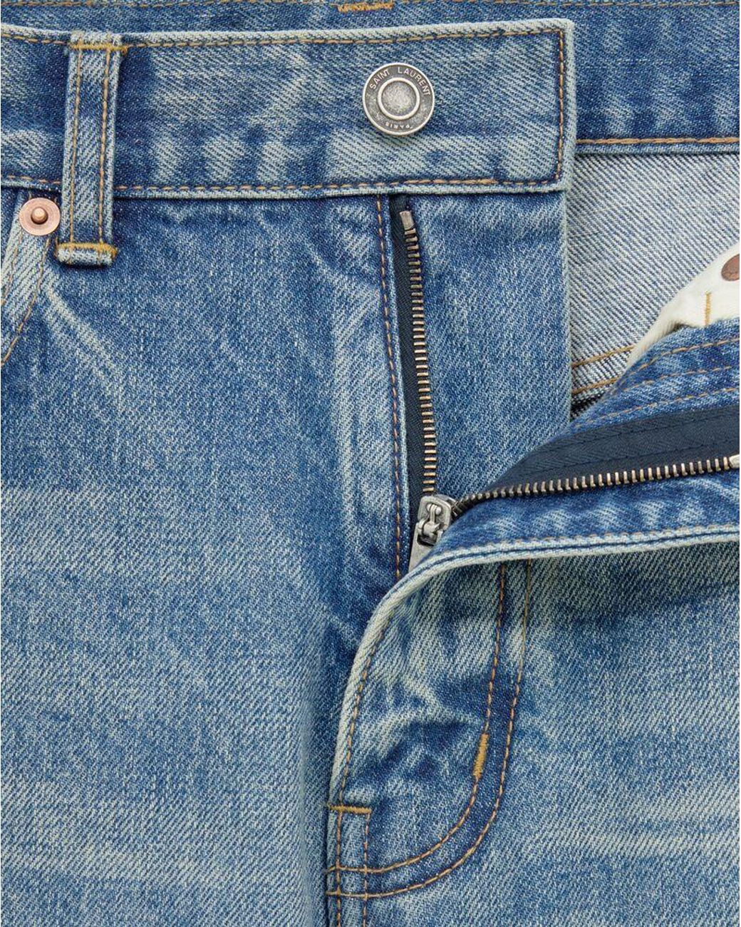 Saint Laurent Blue Benjamin Straight Leg Jeans