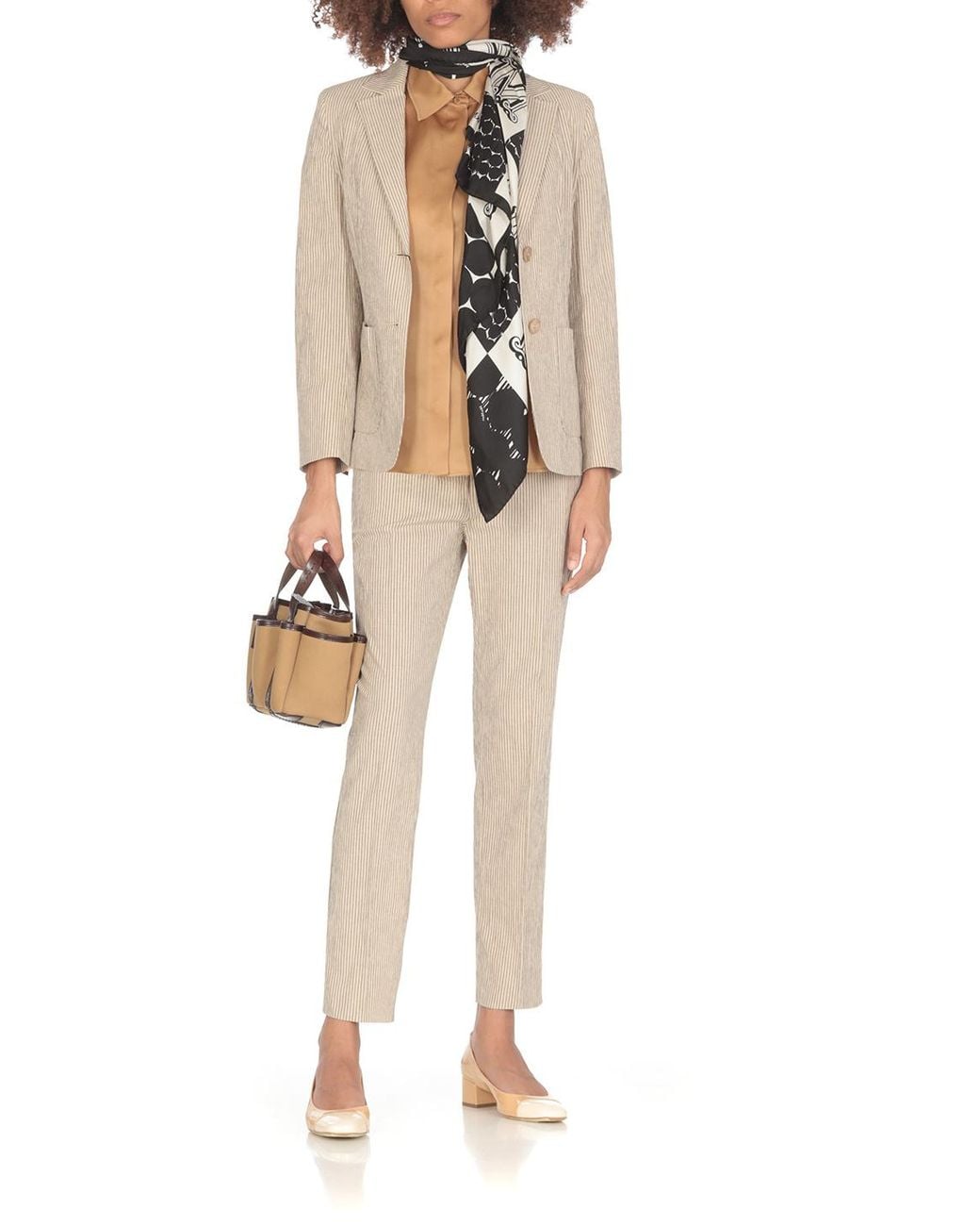 Weekend by Maxmara Natural Striped Casual Pants