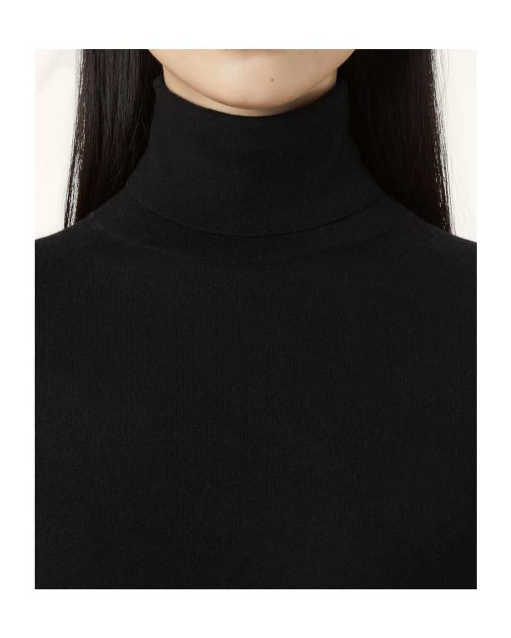 Loro Piana Black Turtleneck Knit Top