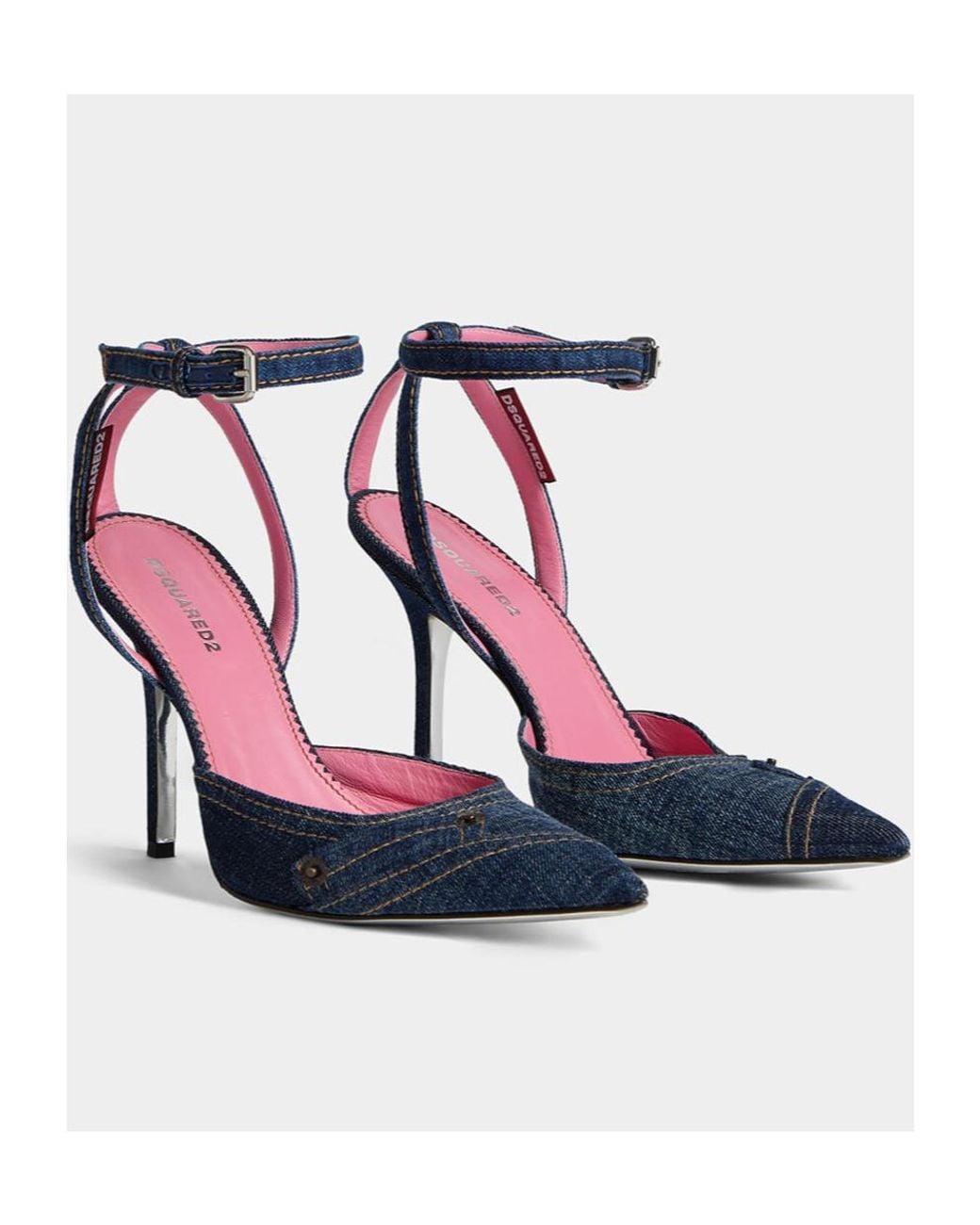 DSquared² Blue Pointed-Toe Denim Pumps