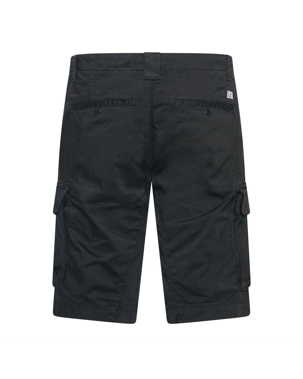C P Company Gray Sateen Stretch Cargo Shorts for men