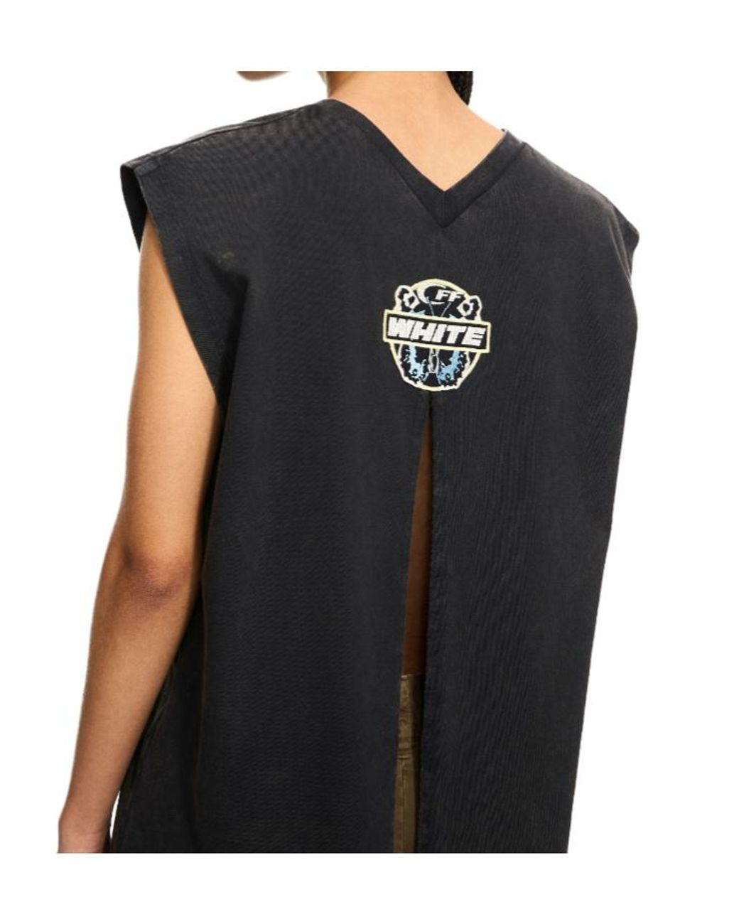Off-White c/o Virgil Abloh Black Butterfly Patch Open Back Top