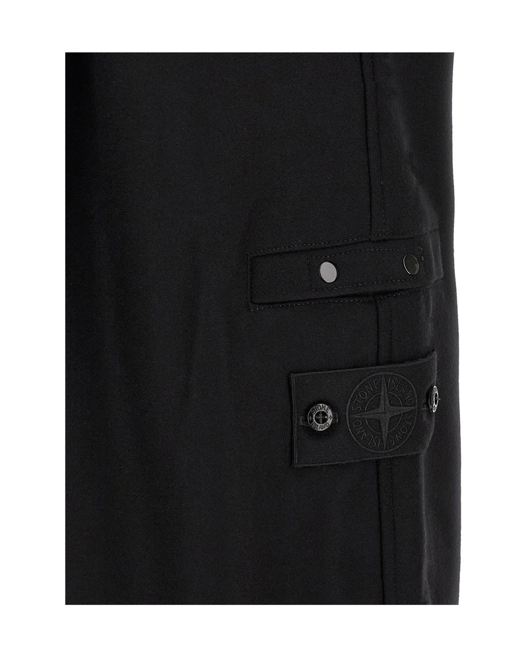 Stone Island Black Ghost Cuffed Trousers for men
